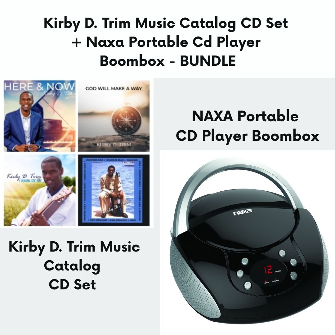 Kirby D. Trim Gospel Music Catalog CD + NAXA Portable CD Player Boombox BUNDLE