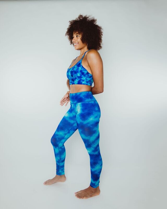 Reversible Palm Tree/Tie-Dye Power Legging