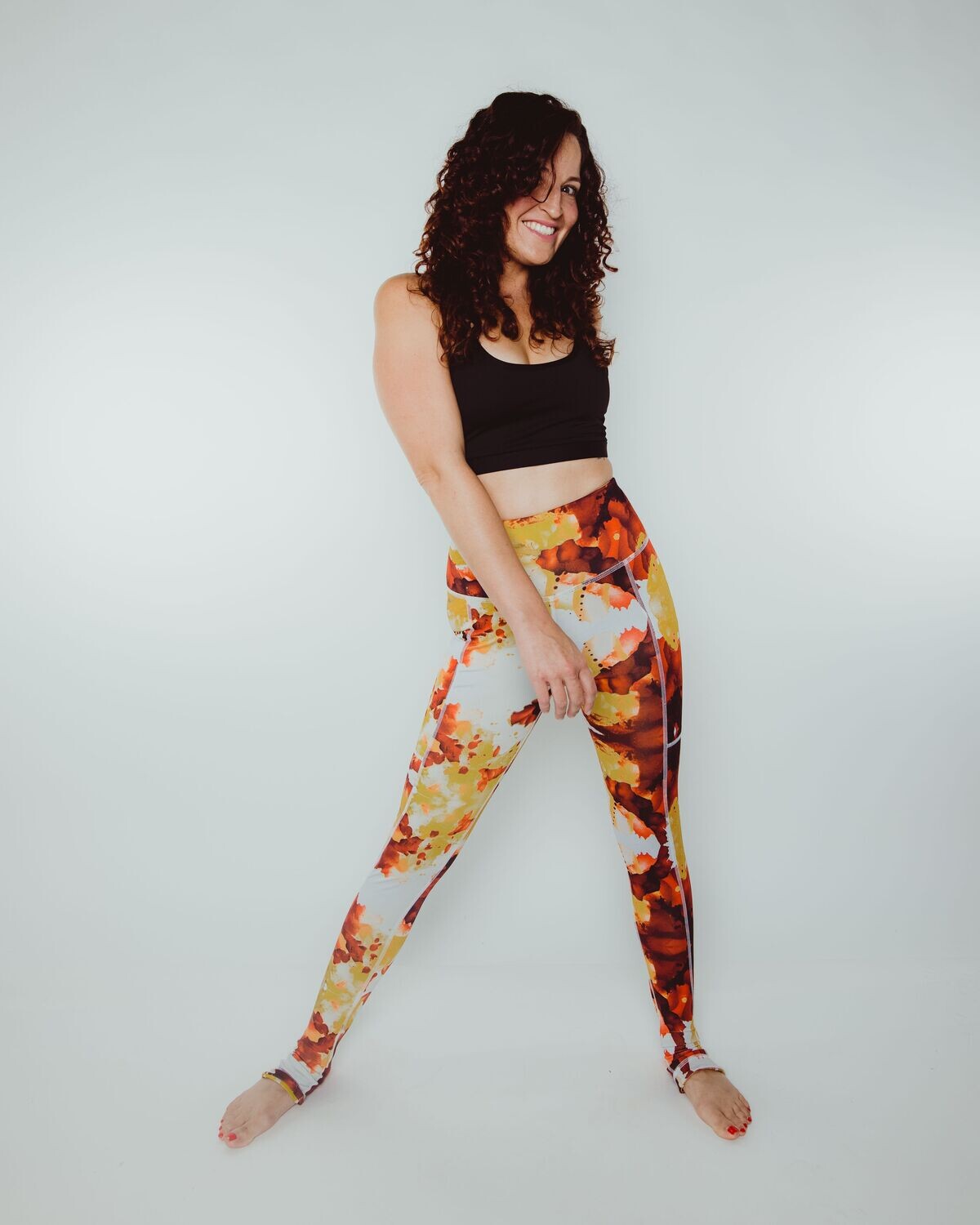 Ultra High-Waist Reversible Chakra Leggings: Root &amp; Solar Plexus