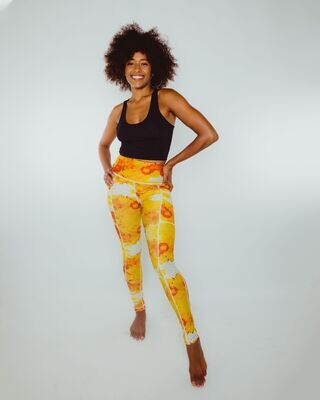 Ultra High-Waist Reversible Chakra Leggings: Root &amp; Solar Plexus