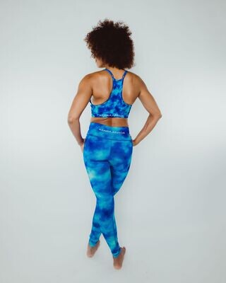 Misfit Reversible Palm Tree/Tie-Dye Power Legging Small