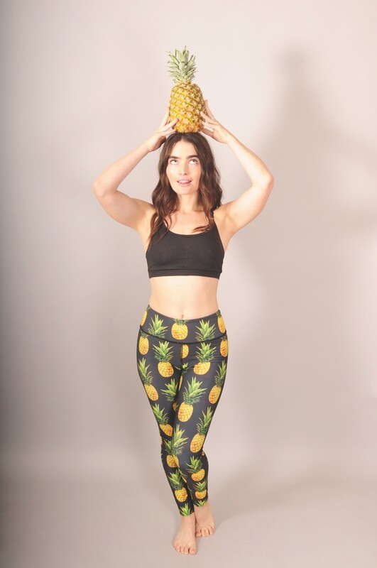Misfit Reversible Pineapple/Tie-Dye Power Leggings X-Small