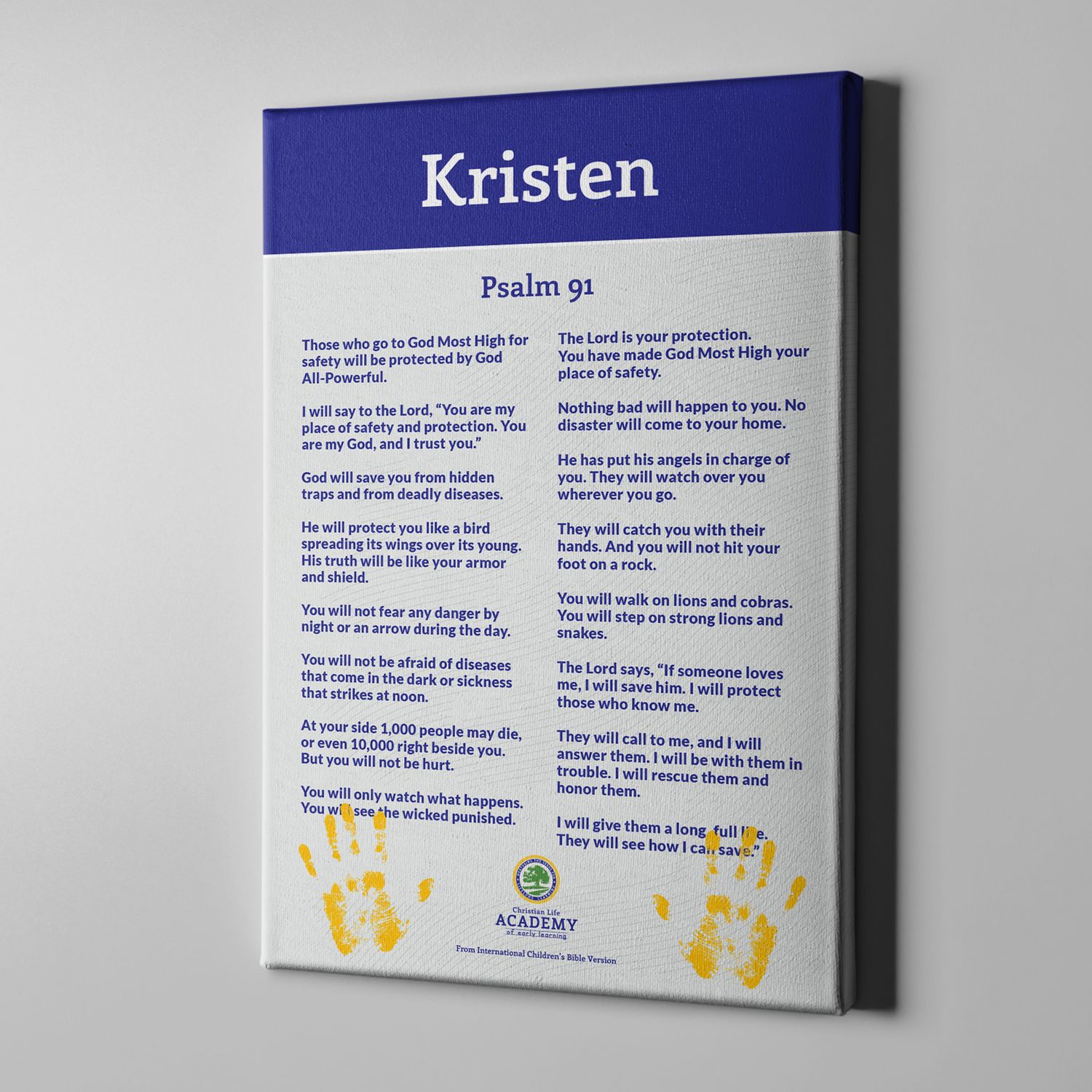 Personalized Psalm 91 Canvas for Children