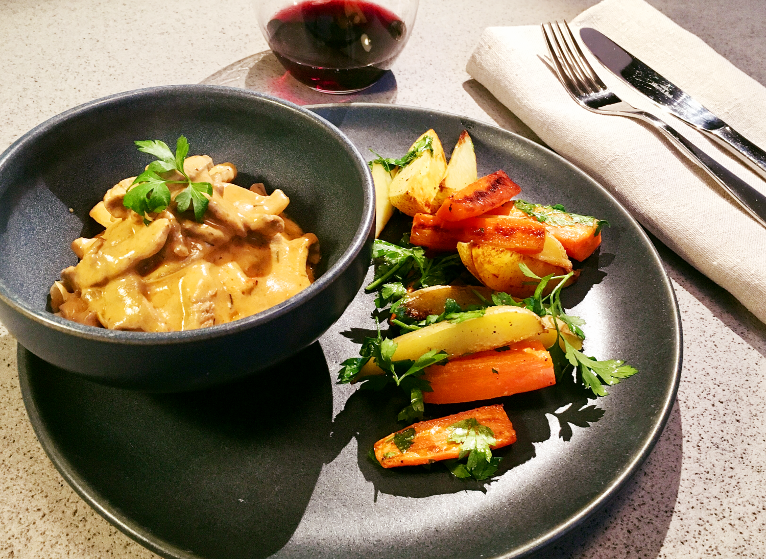 Stroganoff de ternera