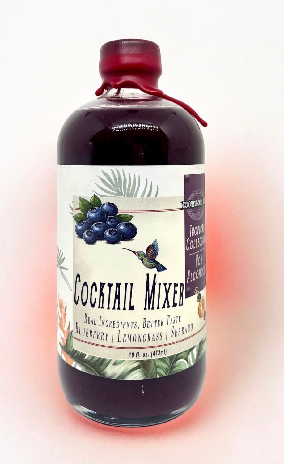 Cocktail/Mocktail Mixer: Blueberry, Lemongrass, Serrano Pepper  (Non-Alcoholic) 16oz