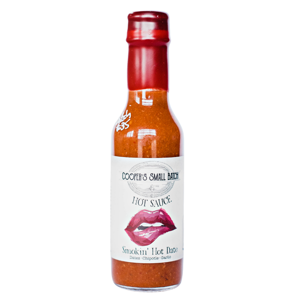 chipotle hot sauce with dates no sugar added Cooper’s Small Batch bottle