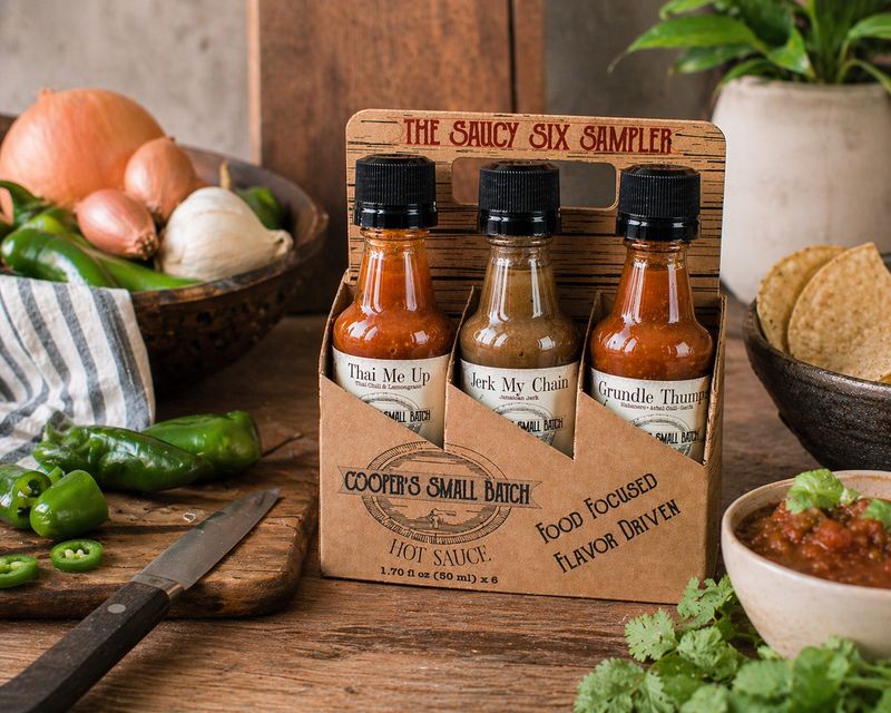 Hot Sauce Gift Set – 6 Pack Sampler Variety (Saucy Six)