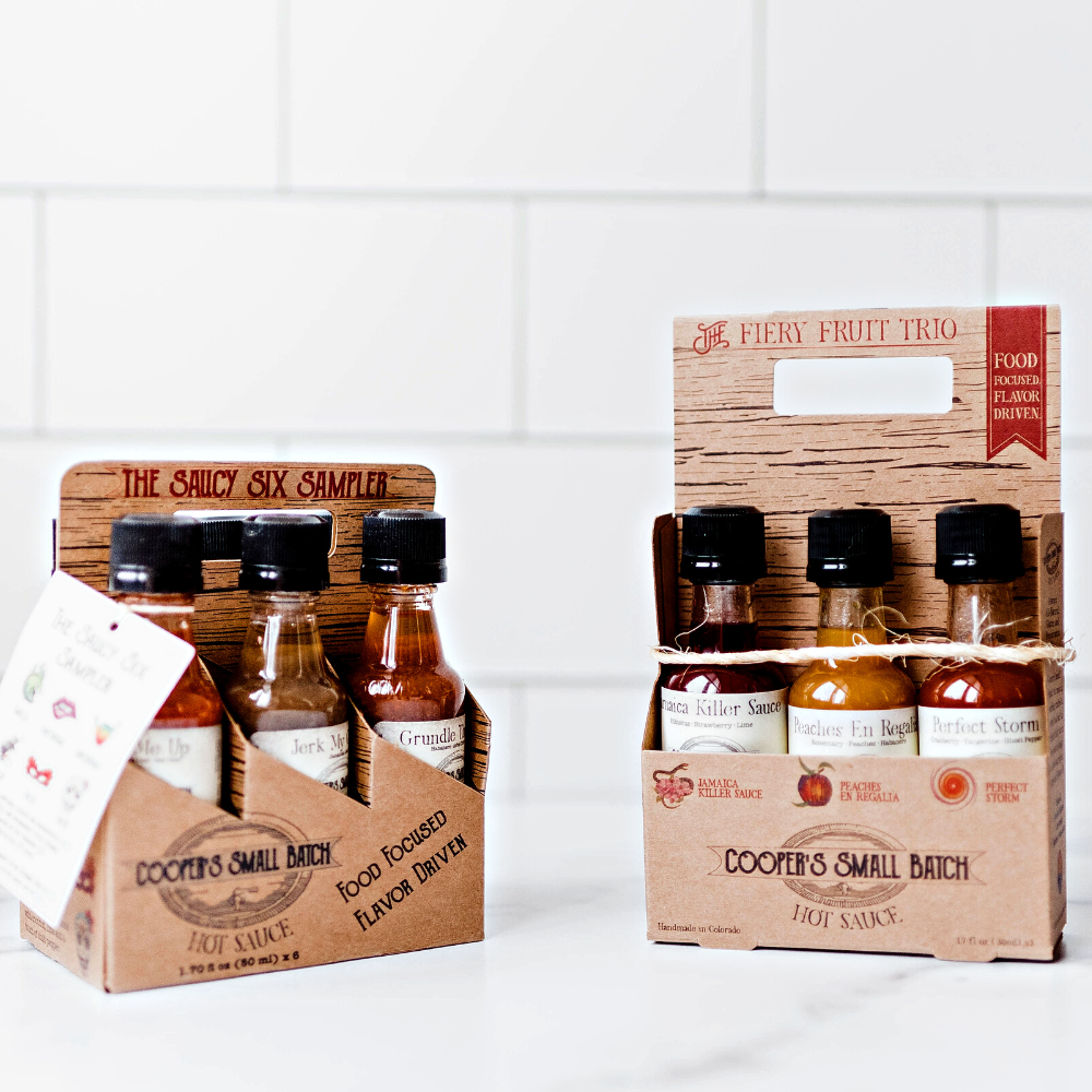 Hot sauce gift set bundle with 9 small batch sauces – savory and fruit variety pack