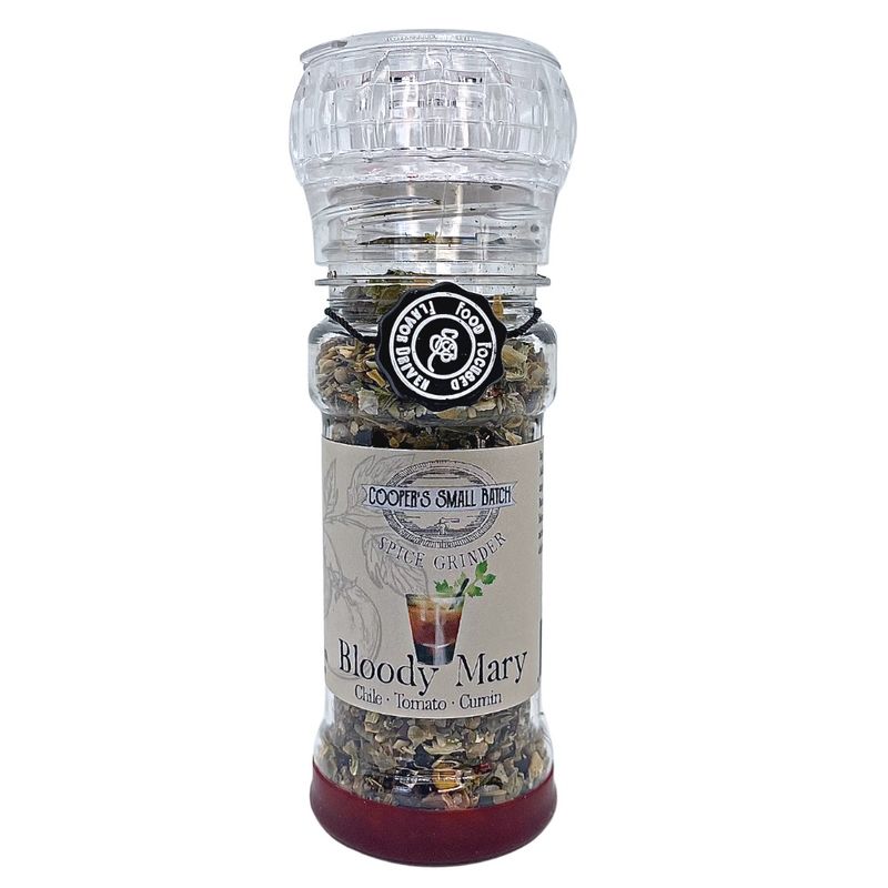 Bloody Mary seasoning grinder with celery, jalapeño and garlic – cocktail spice blend