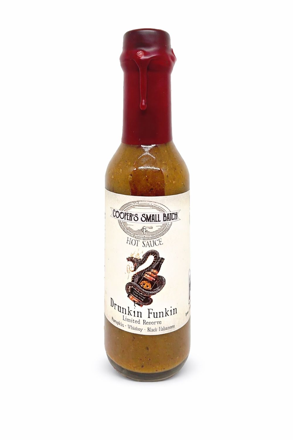 bourbon pumpkin hot sauce bottle Cooper’s Small Batch