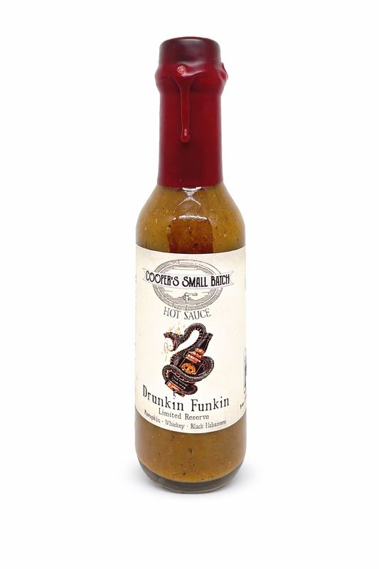 bourbon pumpkin hot sauce bottle Cooper’s Small Batch