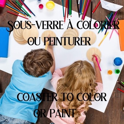 Sous-Verre à colorier ou peinturer - Coaster to color or paint