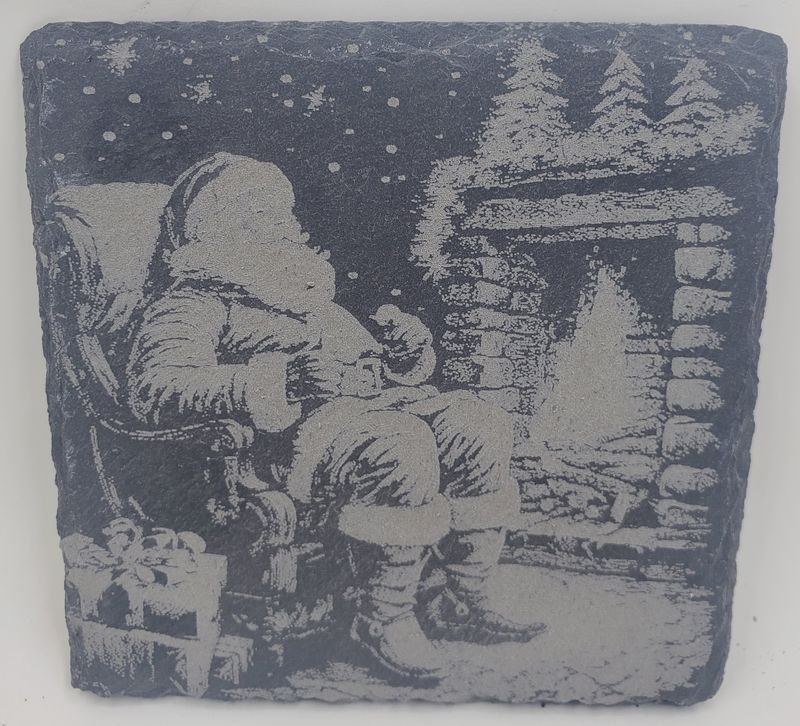 Slate Christmas Coasters Set of 8