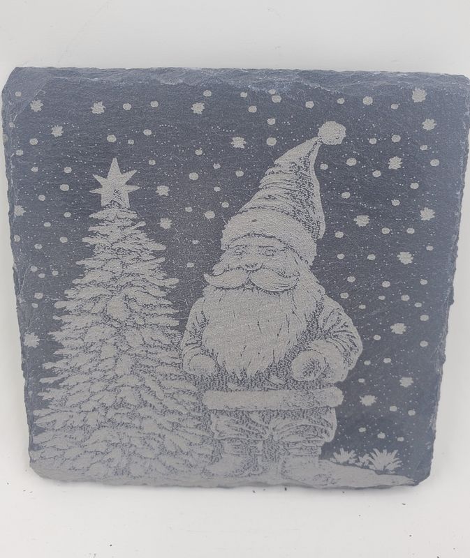 Santa by the Christmas tree