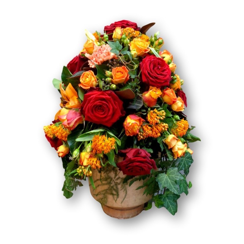 Urnenschmuck Four Season rot/orange/gelb