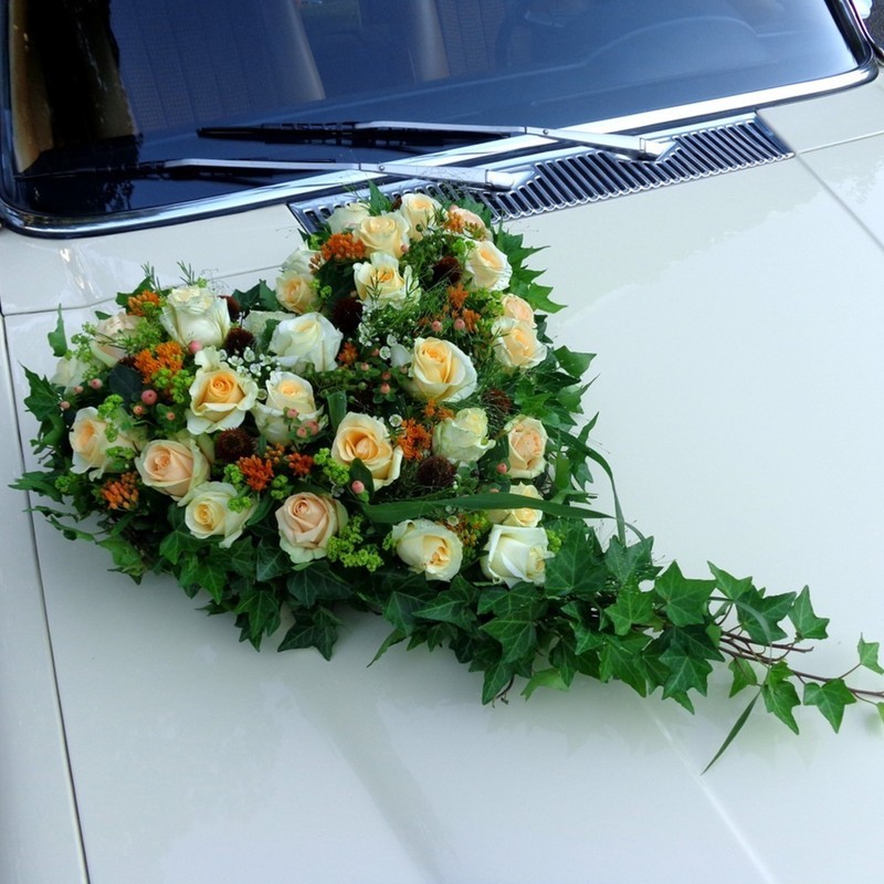 Autoschmuck Herz - weiss/rosa/grün
