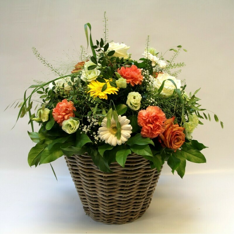 Korbgesteck Four Season weiss/gelb/orange