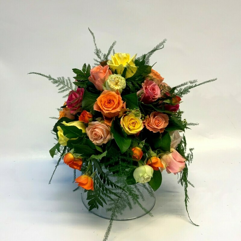 Urnenschmuck Four Season mit Rosen - bunt