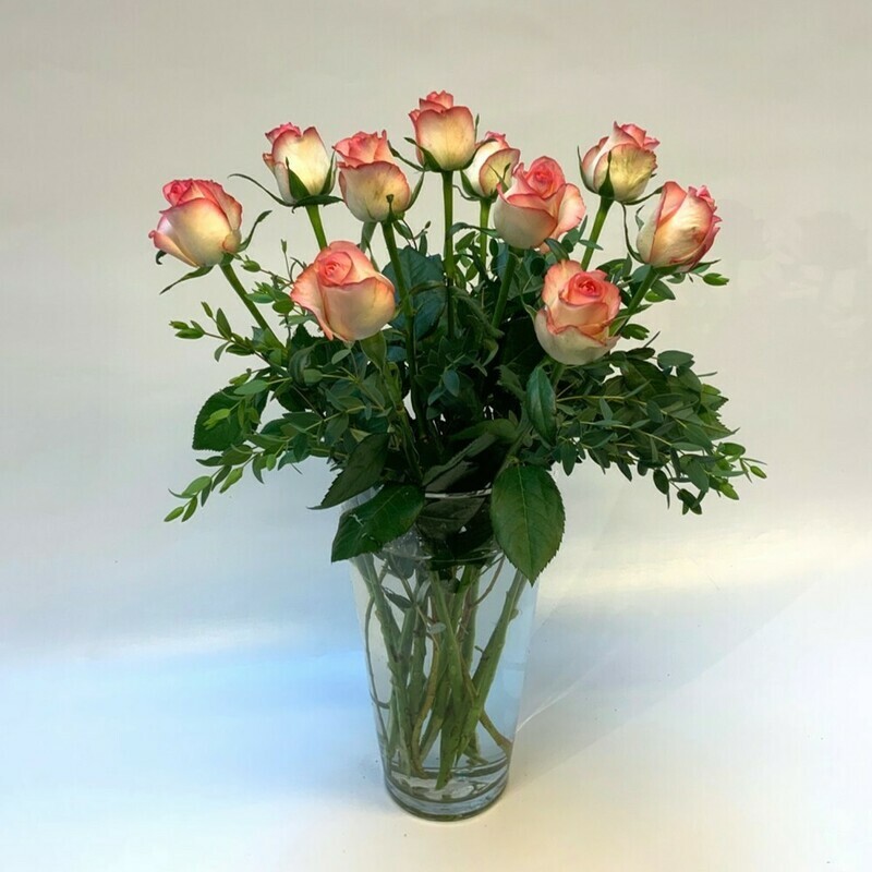 Rosen rosa/ weiss mit grün
