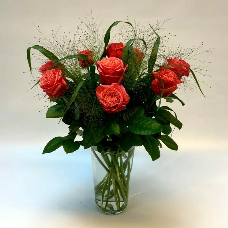 Rosen rosa mit grün