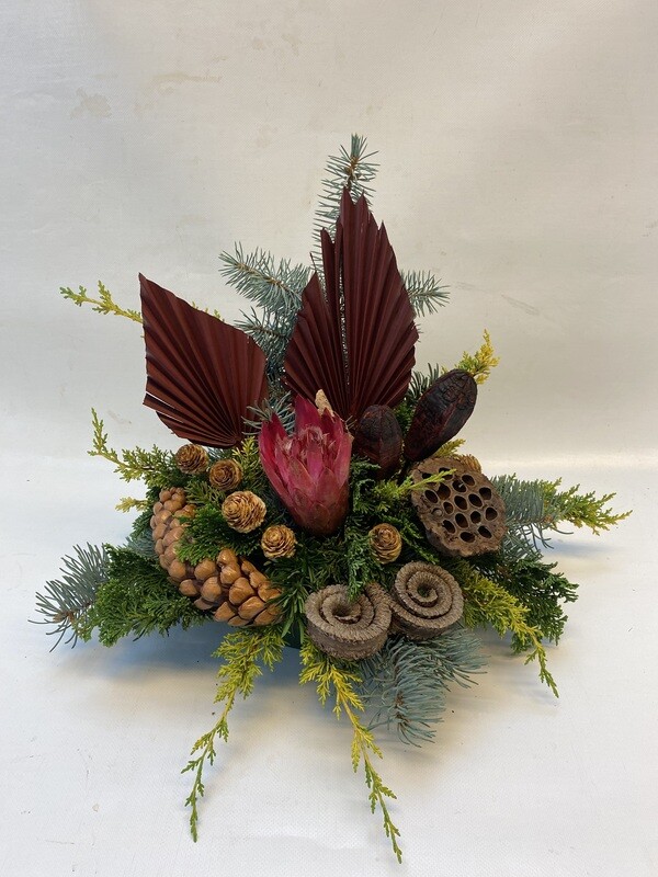 Winterarrangement rot/ braun