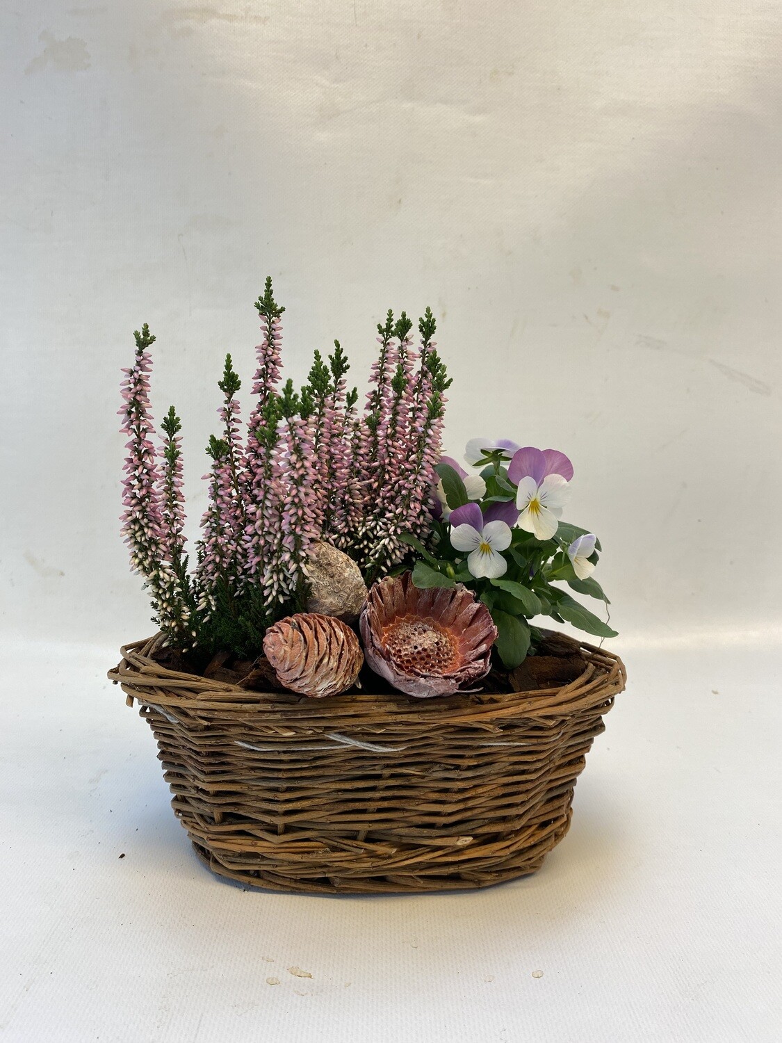 Bepflanztes Gefäss Herbst - rosa