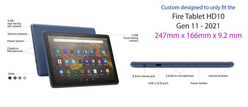 CAWA Slim Smart Case/Cover for Kindle Fire HD10 2021