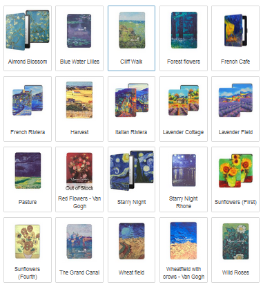 CAWA Slim Smart Case/Cover for Kindle 6&quot; (Gen 11 2022 / 2024) - Paintings Collection