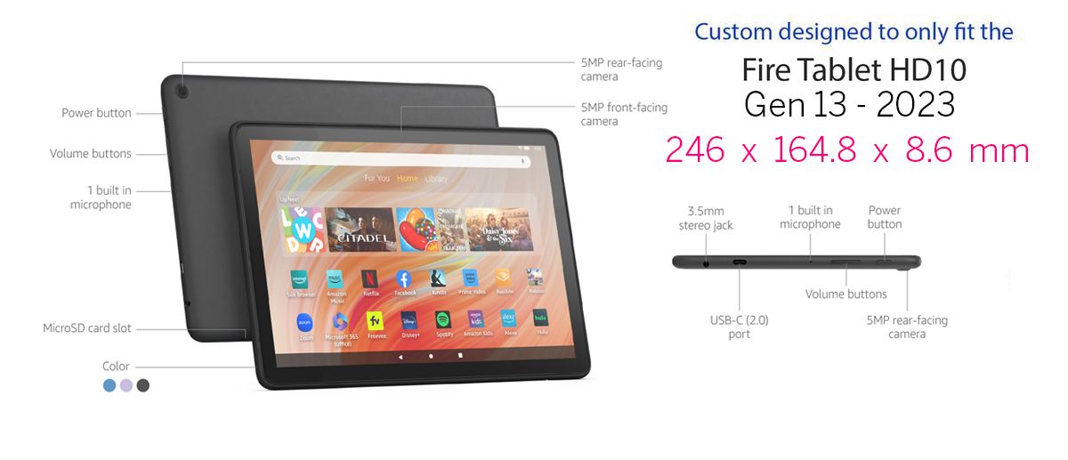 CAWA Slim Smart Case/Cover for Kindle Fire HD10 2023