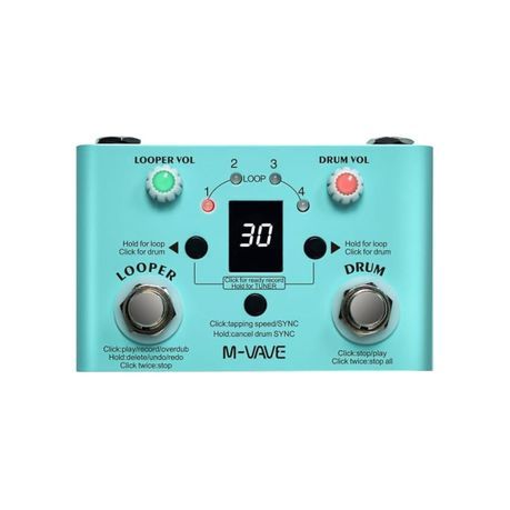 M-VAVE Lost Tempo - Looper Pedal and Drum Machine with built-in Tuner