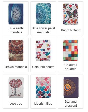 CAWA Slim Smart Case/Cover for Kindle 6" (Gen 11 2022 / 2024) - Colours &amp; Shapes