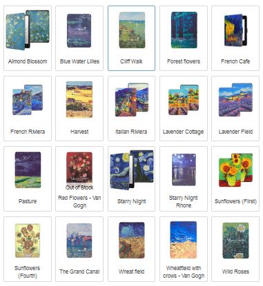 CAWA Slim Smart Case/Cover for Kindle Paperwhite 6" (Gen 10 - 2018) - Paintings Collection