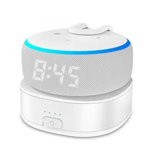 Amazon Echo Dot 3 with clock, with included battery base
