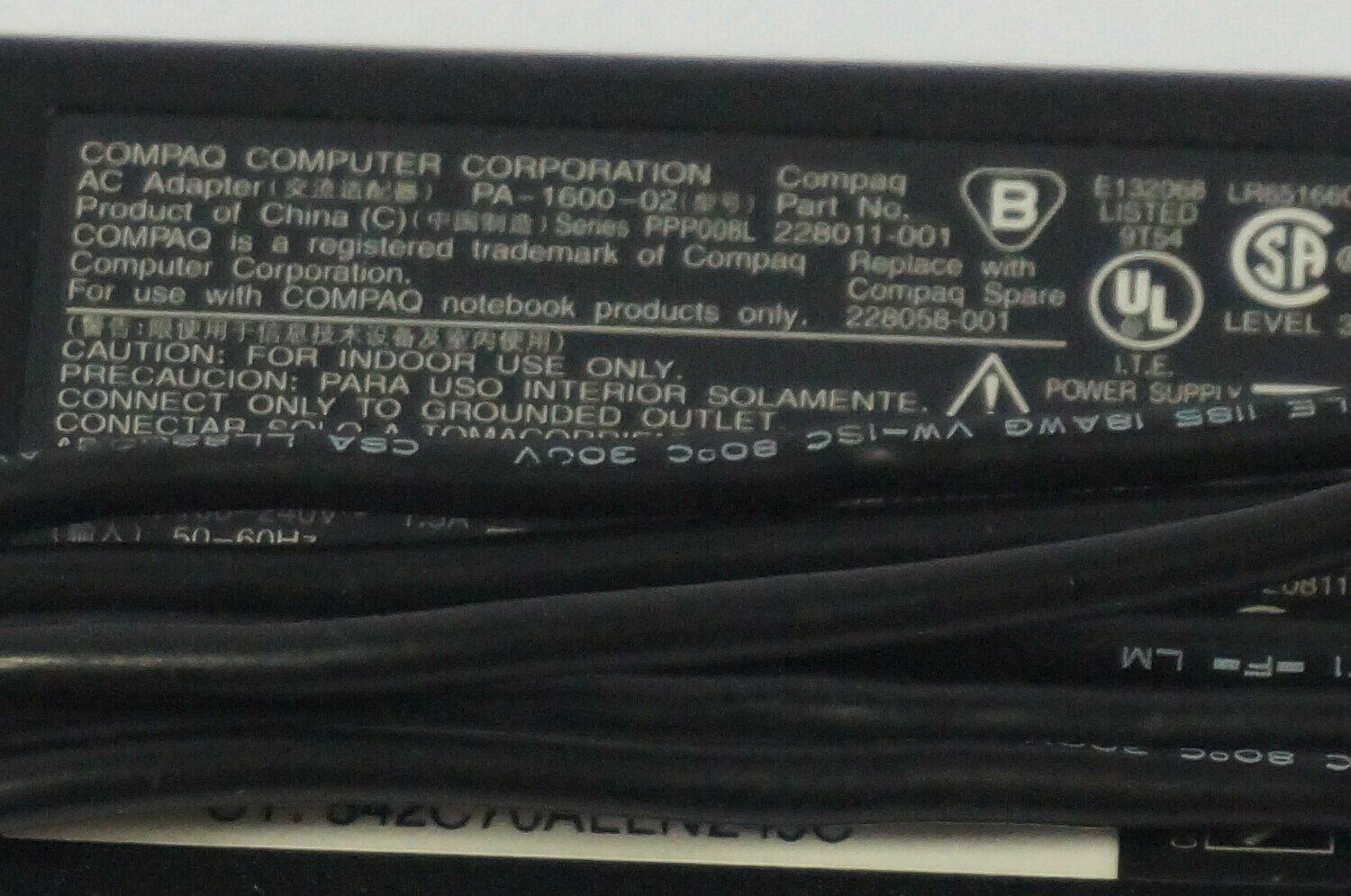 228058-001 - Compaq AC Adapter Evo N600C