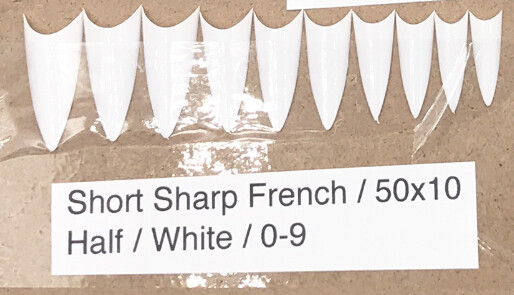 [generic] Short Sharp French Nail Tips Set (natural/clear)