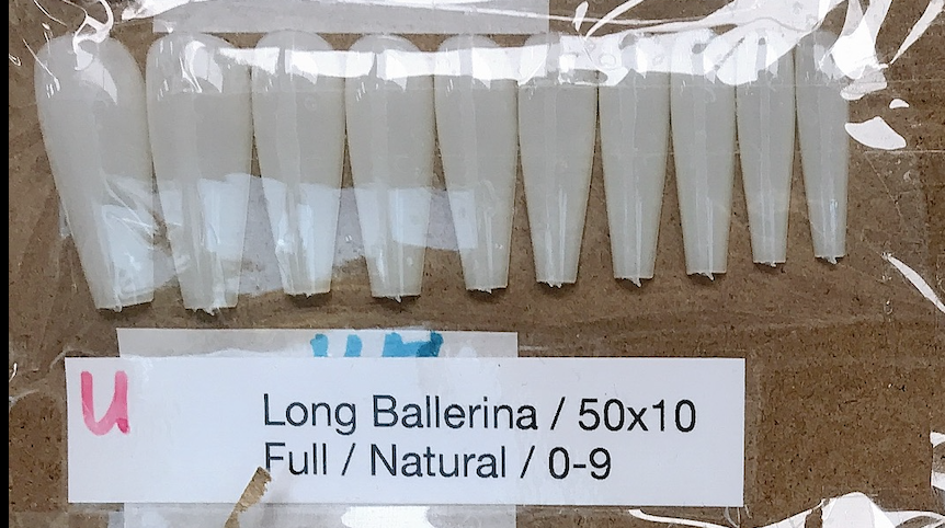 [generic] Long Ballerina Full Nail Tips Set (natural/clear)