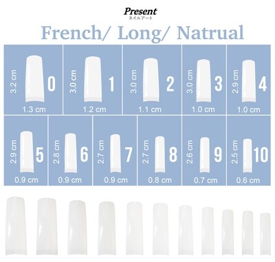[Present] French Nail Tips (Size 0-10) (natural)