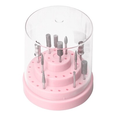 [generic] Nail Drill Bits Holder (48 Holes with Lid)