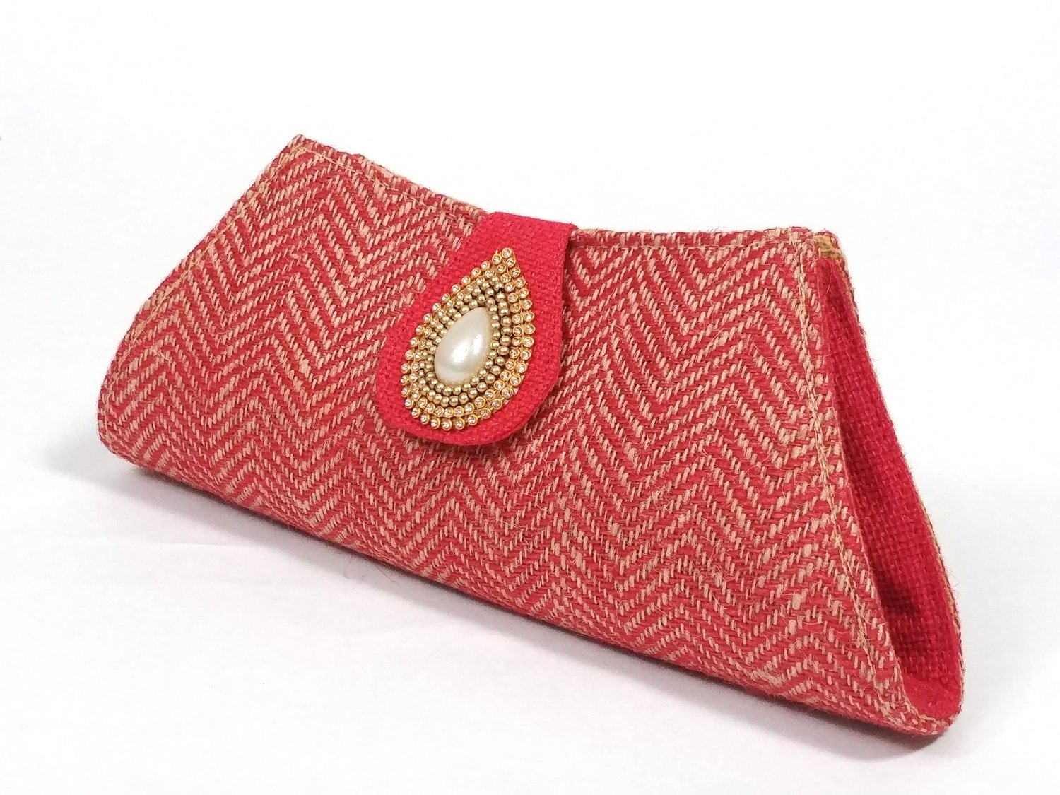 Red &amp; White Clutch Bag