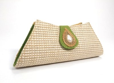Green &amp; Natural Clutch Bag