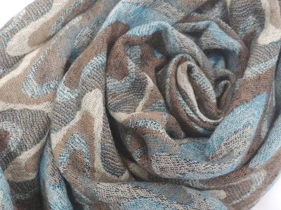 Blue Wave Design; 100%  Wool Scarf