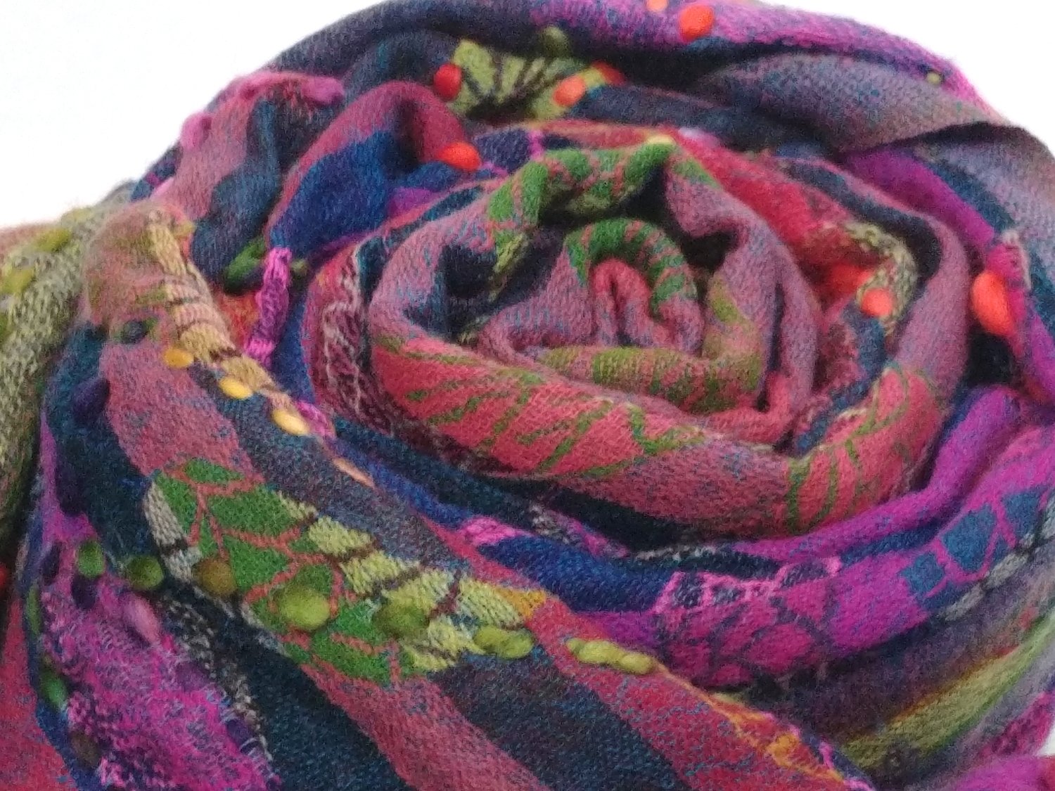 Colorful; 100% Wool Embroidered