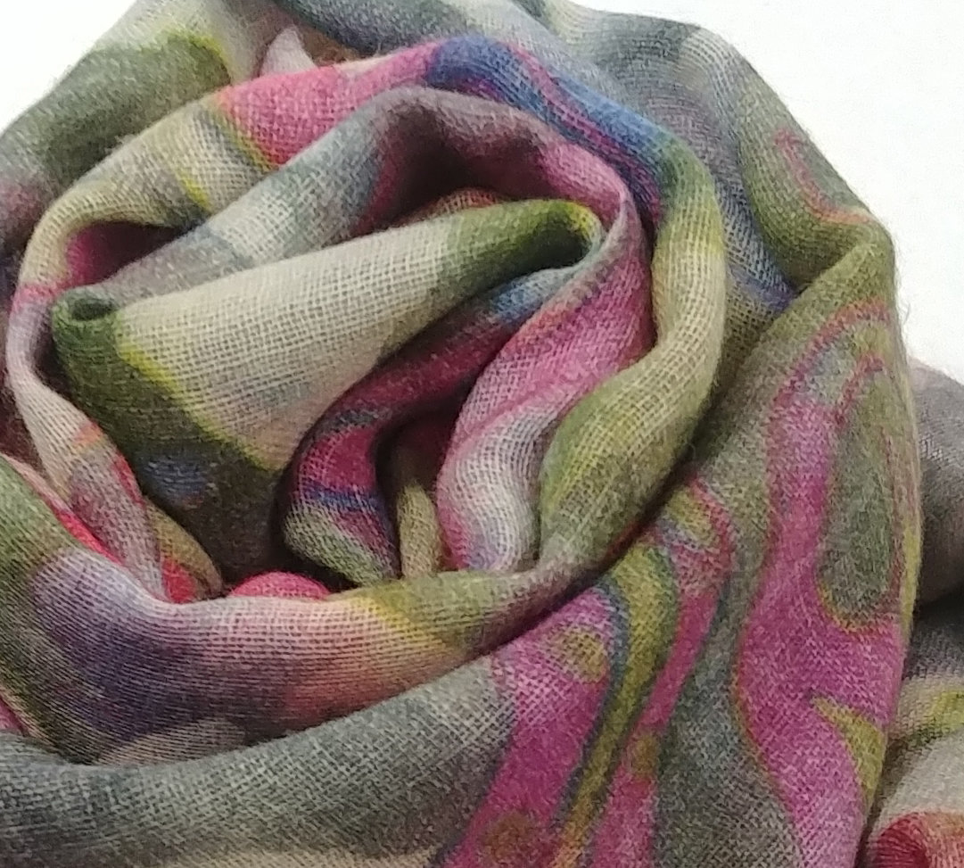 Floral 100% Wool Scarf