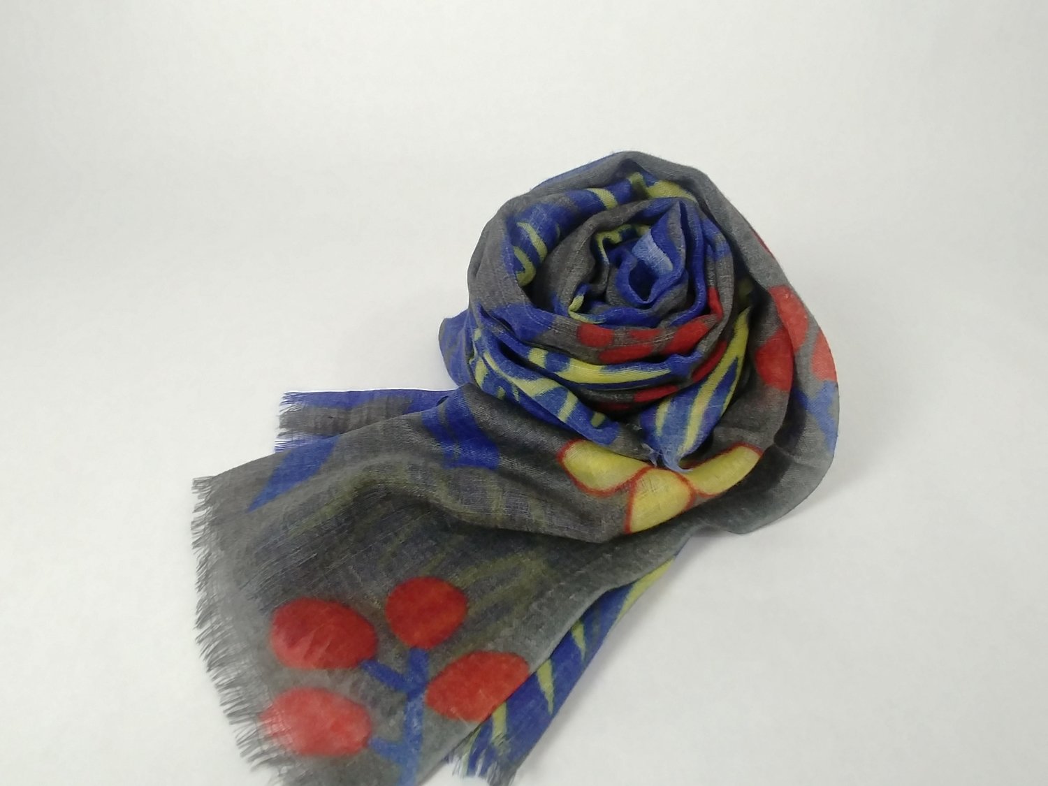 Blue &amp; Grey,  Lightweight, 100% Wool Scarf