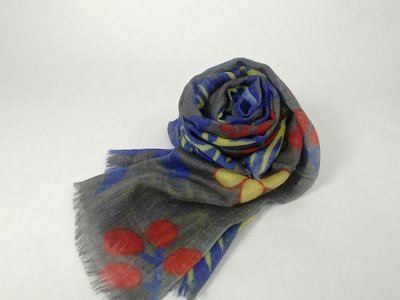 Blue &amp; Grey,  Lightweight, 100% Wool Scarf