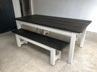PRE-MADE Rustic Dining Table & 2 Benches PRE-MADE Rustic Dining Table & 2 Benches