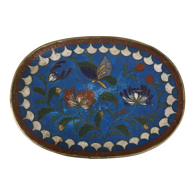 Cloisonné Oval Dish - Vintage