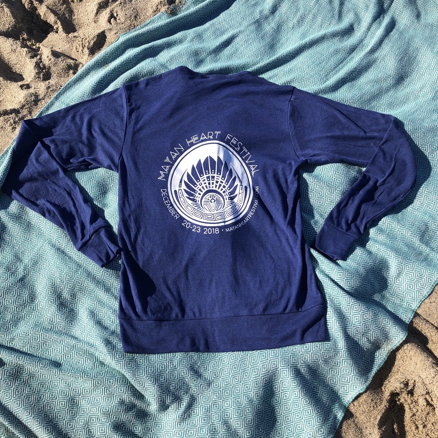 Mayan Heart Festival - Cozy Cali Hoodie - Navy Blue
