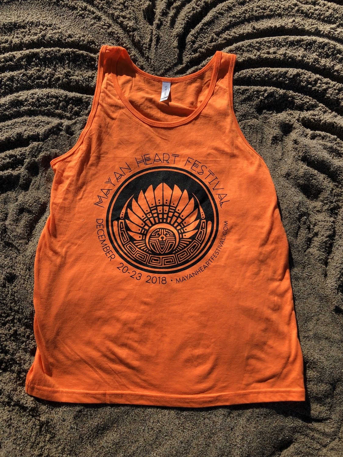 Mayan Heart Festival - Orange Unisex Tank