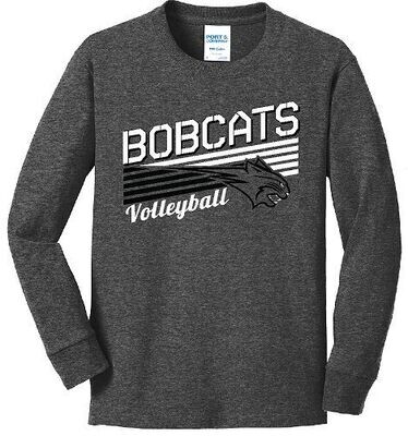 Black/White Volleyball Slant on Dark Heather